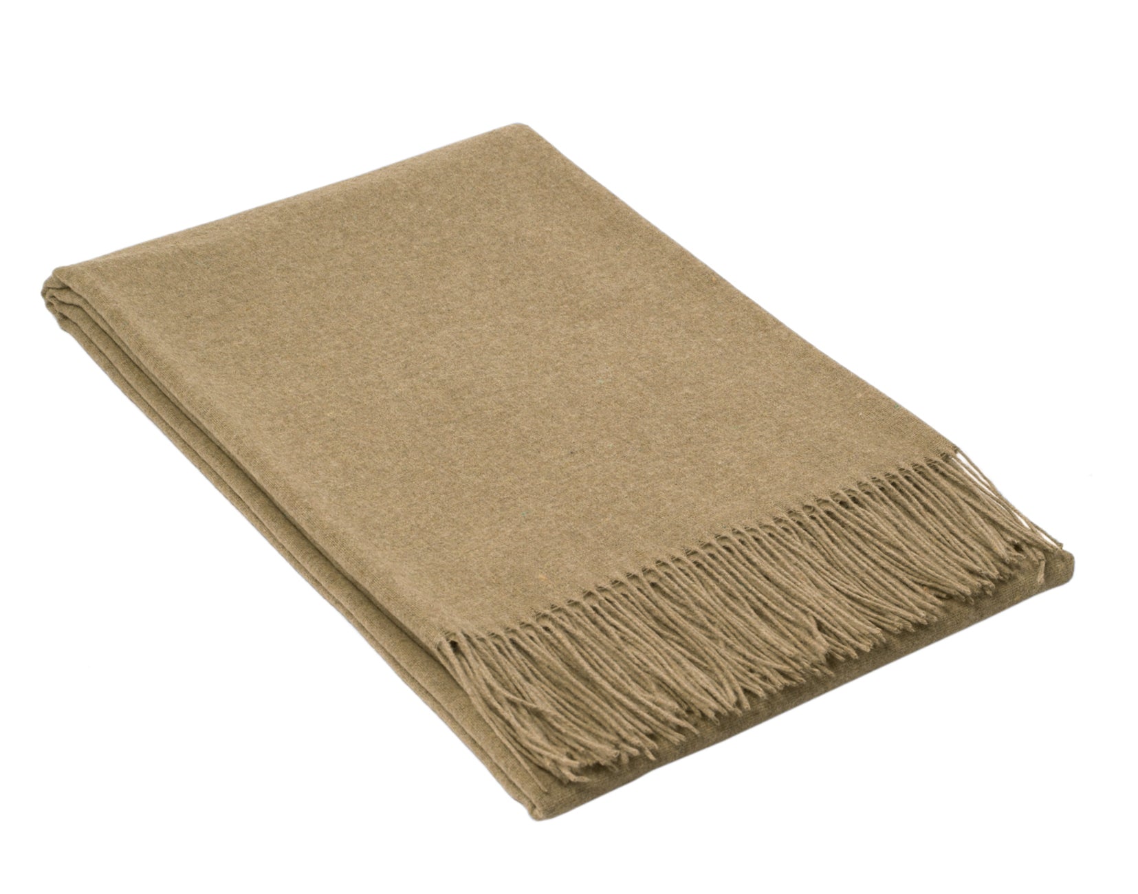 Paddington Wool Blend Throw Blanket - Camel 140 x 200 cm